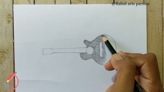 How To Draw Guitar | Easy Drawing Trick | Step By Step | Guitar Pencil Drawing | Simple Drawing