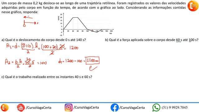 UFPR 2016 - Questão 10 discursiva - Um corpo de massa 0,2 kg desloca-se ao longo de uma trajetória смотреть онлайн