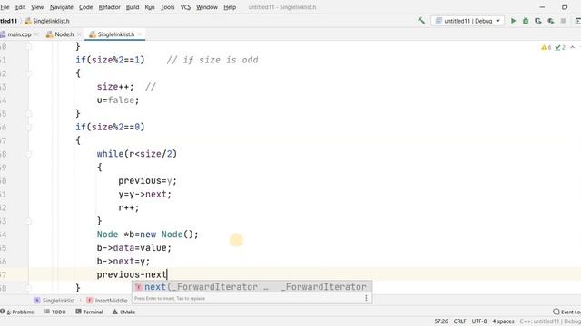 Insert Node in Middle Single Linklist C++ Code Urdu/Hindi || Jawad Aslam смотреть онлайн