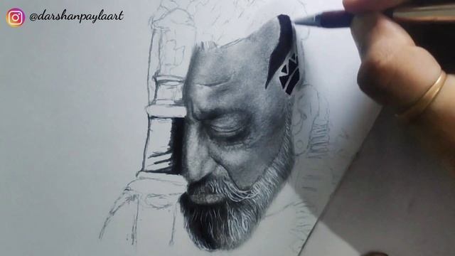 Adheera First look drawing | KGF chapter 2 | Sanjay Dutt | Pencil Drawing Time-lapse смотреть онлайн