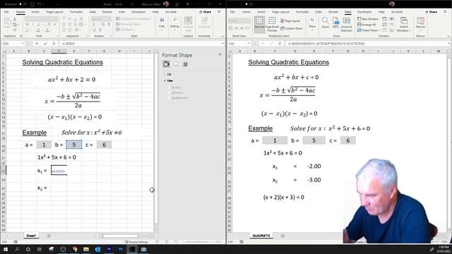 maurieo QUADRATIC EQUATIONS WITH EXCEL PART 4 OF 5 смотреть онлайн