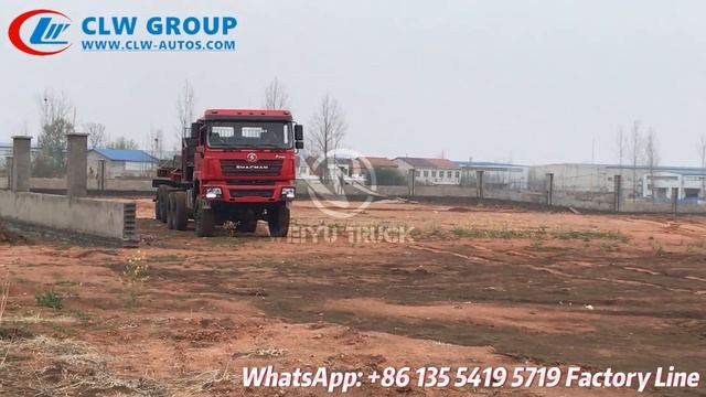 SHACMAN 6x6 Off Road Drilling Steel Pipe Transport Truck Trailer 30Tons PTT Trailer to Kazakhstan смотреть онлайн