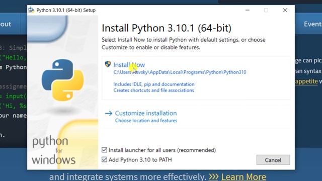 How to install Python 3.10.1 on Windows смотреть онлайн