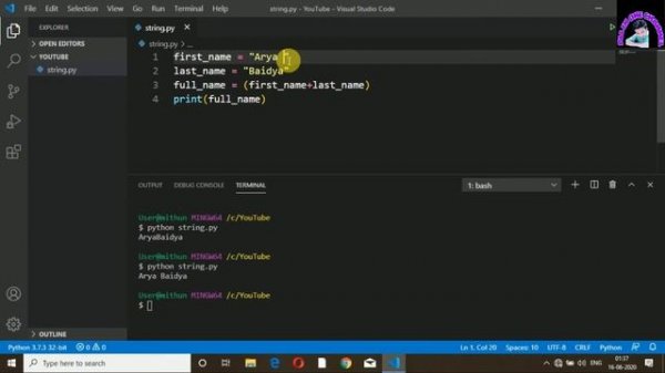 String in python in hindi || string in python 3 || string in python