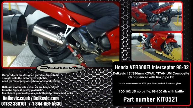 Delkevic XOVAL TITANIUM 14"/350mm Silencer on a Honda VFR800Fi 1998-2002 смотреть онлайн