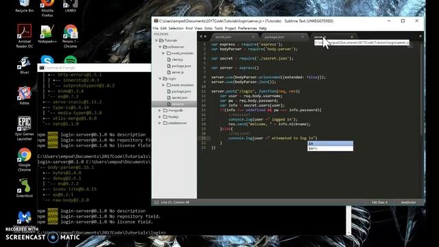 Nodejs Login Server смотреть онлайн