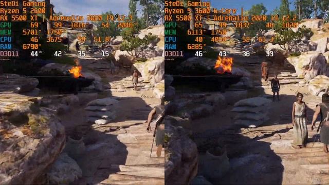 RX 5500 XT Assassin's Creed Odyssey On Ultra With Ryzen 5 2600 vs Ryzen 5 3600 смотреть онлайн