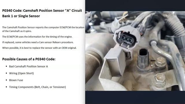 Causes and Fixes P0340 Code: Camshaft Position Sensor "A" Circuit Bank 1 or Single Sensor смотреть онлайн