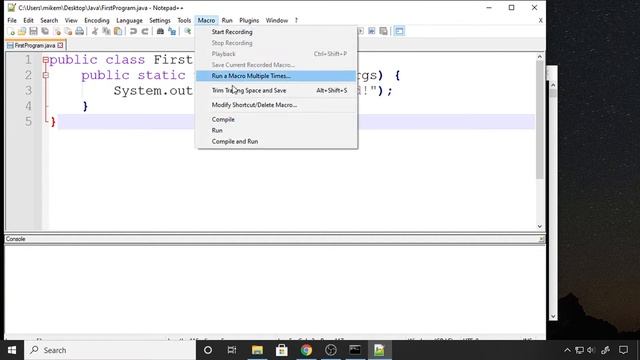Configuring Notepad++ For Java
