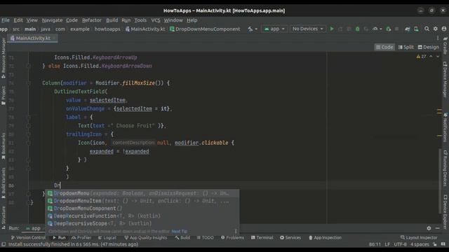 How to set Dropdown Menu With Jetpack Compose in Android Studio | Kotlin | Jetpack Compose | смотреть онлайн