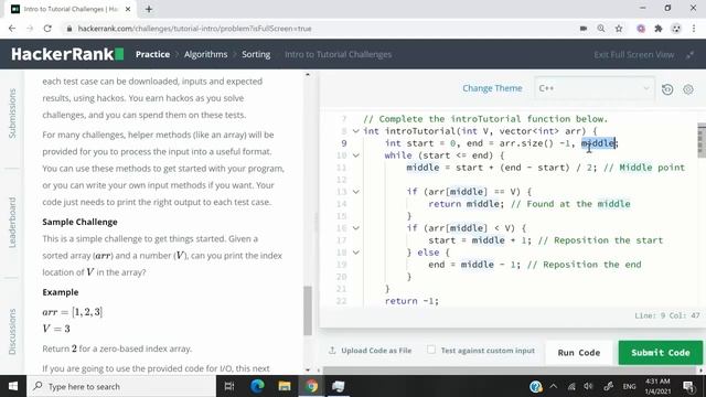 HackerRank Solution: Intro to Tutorial Challenges in C++ (Binary Search) смотреть онлайн