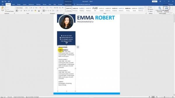 How to Create a CV/RESUME Template in Microsoft Word Docx ⬇ DOWNLOAD FREE (2022)