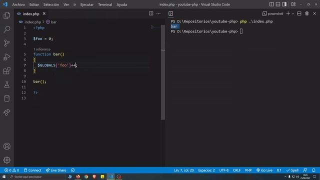 Aprendiendo php - $GLOBALS смотреть онлайн