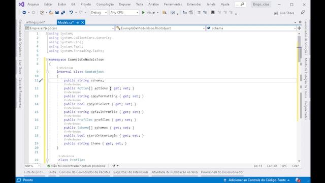 Convertendo de JSON para C#, para manipulação do código, Usando o Visual Studio 2019. смотреть онлайн