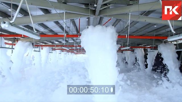 Испытание установки тушения пеной высокой кратности, дозирование при помощи турбодозатора FIREMIKS смотреть онлайн