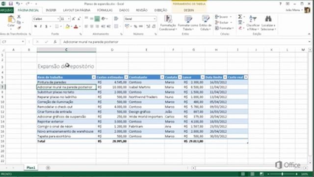 Inserir colunas e linhas no Excel 2013 смотреть онлайн