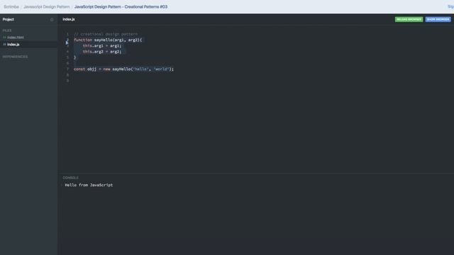 JavaScript Design Pattern Creational Patterns #03 смотреть онлайн