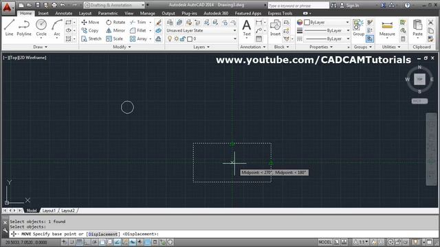 AutoCAD Draw Rectangle from Center смотреть онлайн