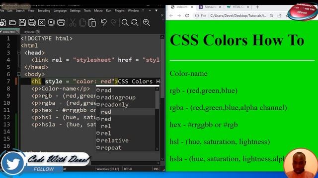 Tut 5 CSS Colors For Beginners|RGB|HEX|HSL Color Schemes смотреть онлайн