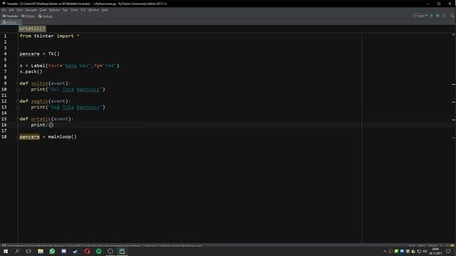 Python 3.6 Dersleri #48 | tkinter ile Mouse Tıklamalarını Algılama смотреть онлайн