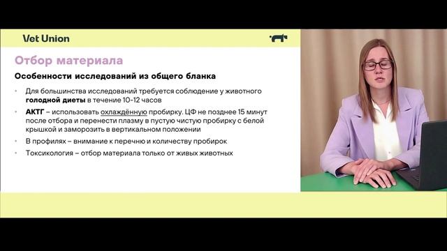 Преаналитические требования лаборатории Vet Union: полная версия