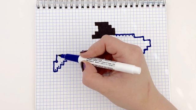 Как Нарисовать? Акулу По Клеточкам ❤️ Рисунки По Клеточкам смотреть онлайн