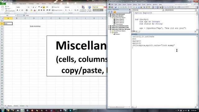 Excel VBA cells, columns, rows, copy/paste, beep смотреть онлайн