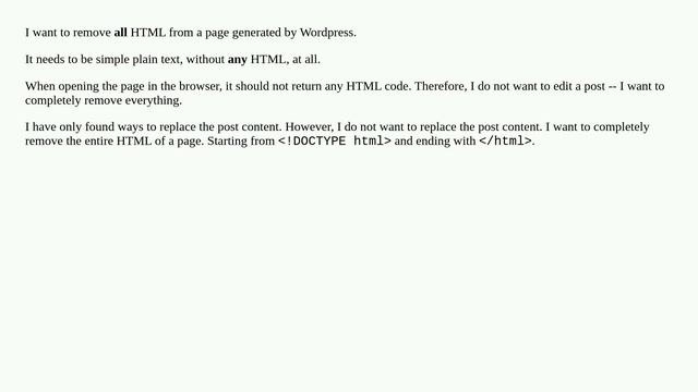 Remove ALL HTML from single page смотреть онлайн