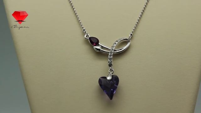 Bije.ru: Подвеска с покрытием белым золотом и кристаллами Swarovski Celandine (Селандина) смотреть онлайн