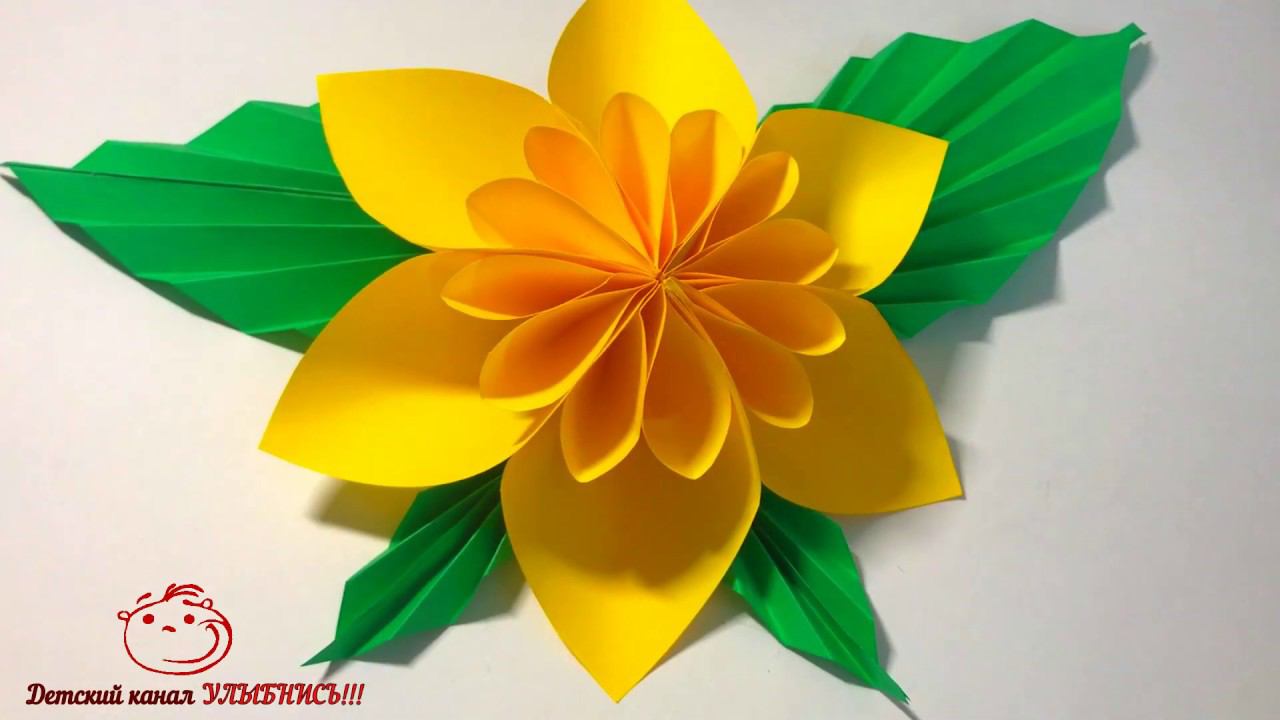 Цветок из бумаги | Подарок маме на 8 марта | Весенние поделки Paper Flower | Gift for mother смотреть онлайн