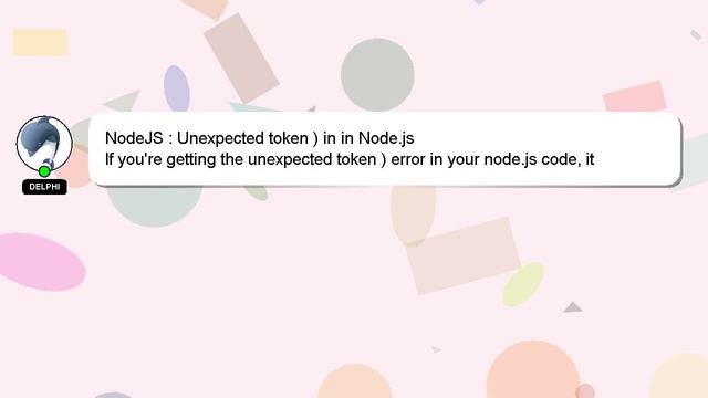 NodeJS : Unexpected token ) in in Node.js смотреть онлайн
