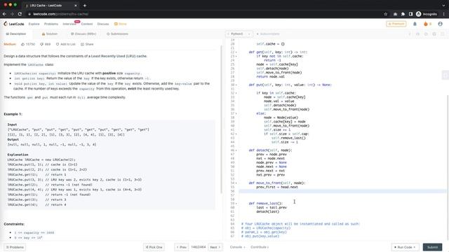 Solving Leetcode 146. LRU Cache смотреть онлайн