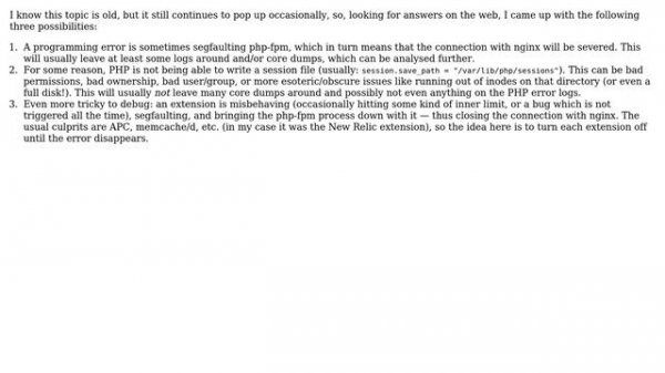 104: Connection reset by peer while reading response header from upstream (Nginx)