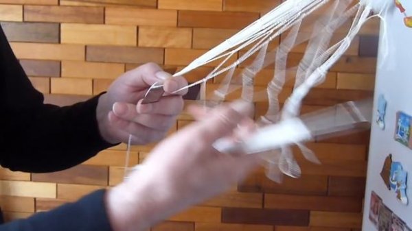 ПРАВИЛЬНОЕ ПЛЕТЕНИЕ РЫБОЛОВНОЙ СЕТИ. часть 2. Посадка Сети. ( Fishing Net making )