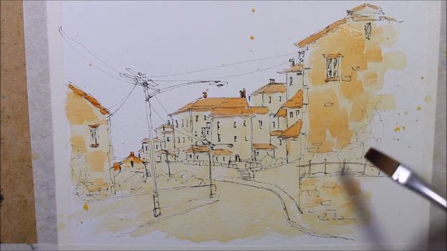 A Pen And Wash Watercolor Urban Sketching Great For Beginners Lessons