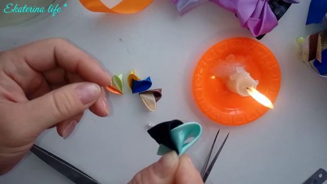 Сердечко из лент, канзаши, лепесток в виде сердца смотреть онлайн