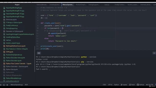 Milestones in Python 3 8 with exciting new features Lecture 03 Walrus Operator in Python 3 8 смотреть онлайн