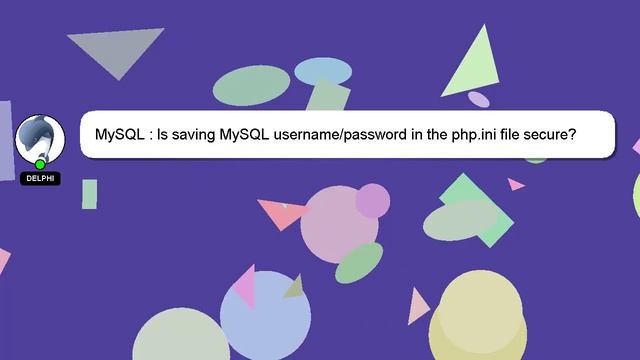 MySQL : Is saving MySQL username/password in the php.ini file secure? смотреть онлайн