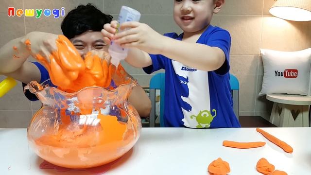 초거대 액체괴물 만들기 대형 아이클레이로 액괴 만들기 뉴욕이랑 놀자 NY Toys