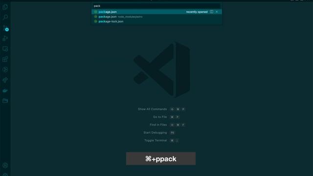 VS Codeでファイル名検索からpackage.jsonを開く смотреть онлайн
