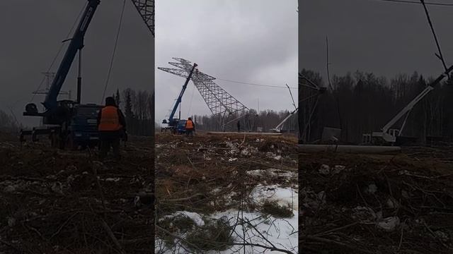 Установка промежуточной опоры ПС330-5тЛМ (ПС Ломоносовская) (1) смотреть онлайн