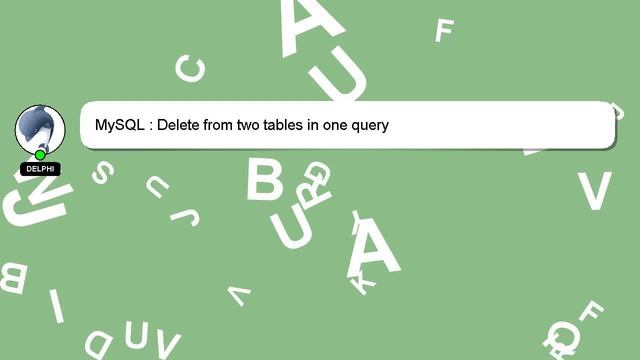 MySQL : Delete from two tables in one query смотреть онлайн