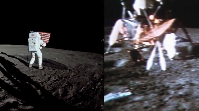 Apollo 14: Ladder Egress and Flag Deployment from 3 angles смотреть онлайн