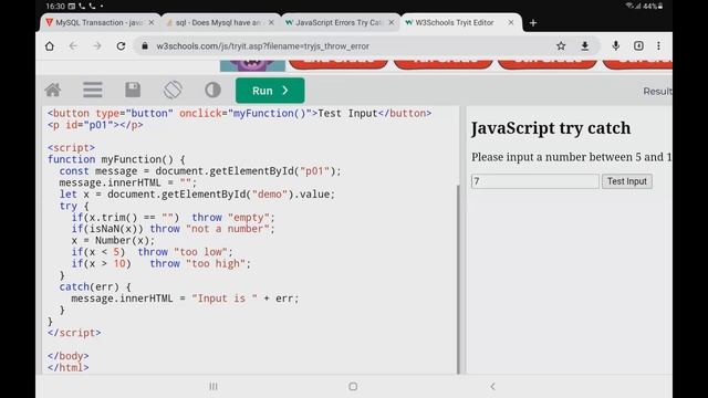 47. JavaScript: suite Exception Finaly et throw смотреть онлайн