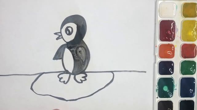 КАК НАРИСОВАТЬ ПИНГВИНА | СТИШОК В ОПИСАНИИ ? смотреть онлайн