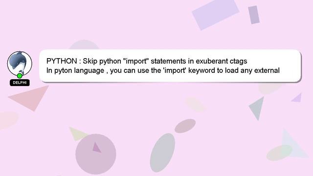 PYTHON : Skip python "import" statements in exuberant ctags смотреть онлайн