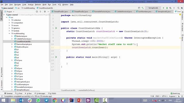 Java - получи чёрный пояс! 19. Синхронизатор CountDownLatch смотреть онлайн