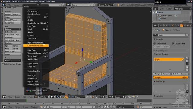 Blender 3D Tutorial - Add Vertex Group & Face Shade Smooth Part.29 смотреть онлайн