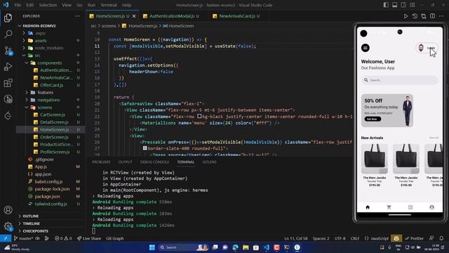 Build Modern E-Commerce App | Part 2 | Authentication | React Native | Beginner Friendly | Expo смотреть онлайн