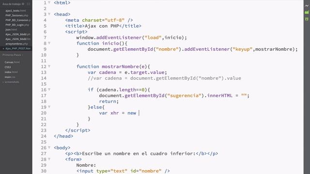 Curso de Javascript - 6.05. AJAX. Ejercicio de AJAX con PHP y envío con POST смотреть онлайн